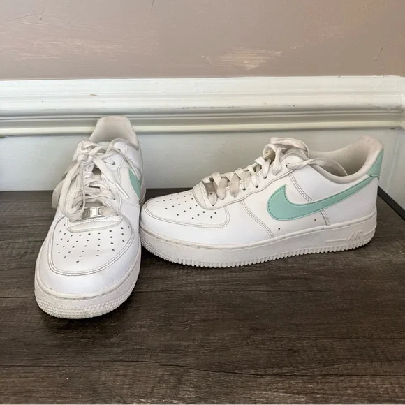 Nike | Shoes | Nike White And Light Green Air Force Sneakers  display picture 2